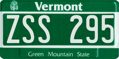 VT license plate ZSS295