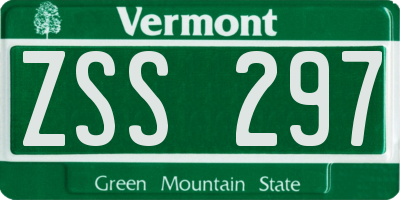 VT license plate ZSS297