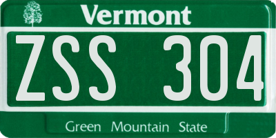 VT license plate ZSS304