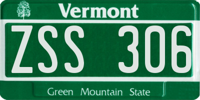 VT license plate ZSS306