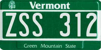 VT license plate ZSS312