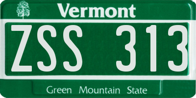 VT license plate ZSS313