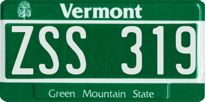 VT license plate ZSS319