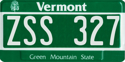 VT license plate ZSS327