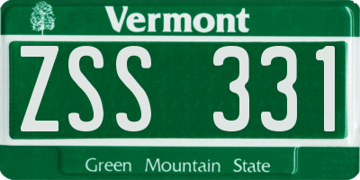 VT license plate ZSS331