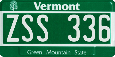 VT license plate ZSS336
