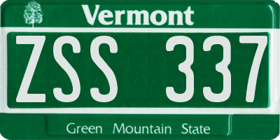 VT license plate ZSS337