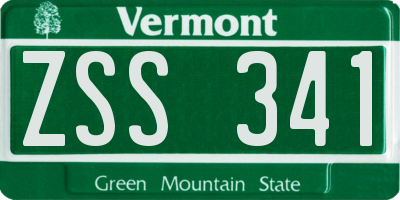 VT license plate ZSS341
