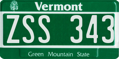 VT license plate ZSS343