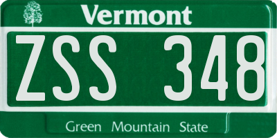 VT license plate ZSS348