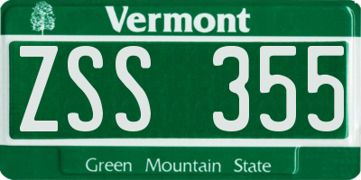 VT license plate ZSS355