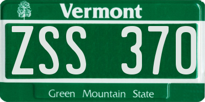 VT license plate ZSS370
