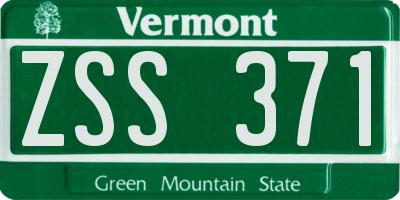 VT license plate ZSS371