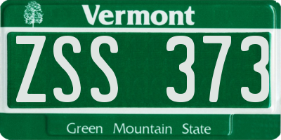 VT license plate ZSS373