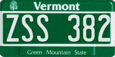 VT license plate ZSS382