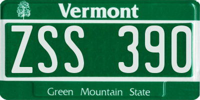 VT license plate ZSS390