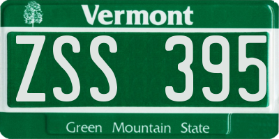 VT license plate ZSS395