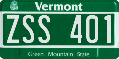 VT license plate ZSS401