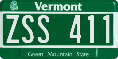 VT license plate ZSS411