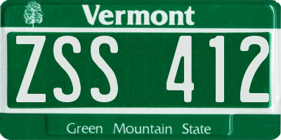 VT license plate ZSS412