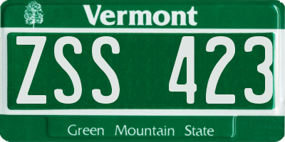 VT license plate ZSS423