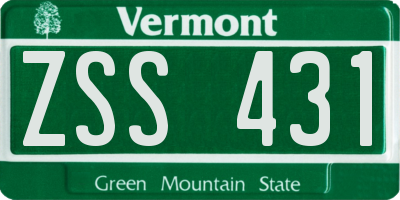 VT license plate ZSS431