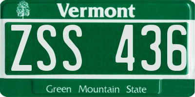 VT license plate ZSS436