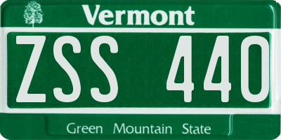VT license plate ZSS440