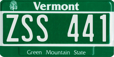VT license plate ZSS441
