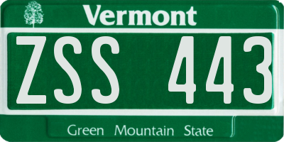 VT license plate ZSS443