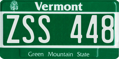 VT license plate ZSS448