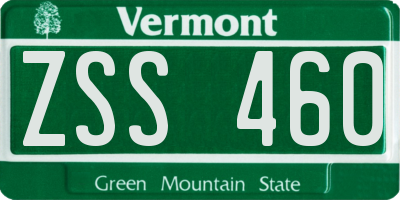 VT license plate ZSS460