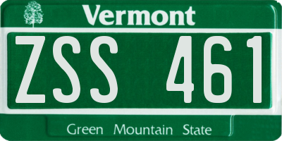 VT license plate ZSS461