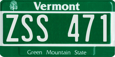 VT license plate ZSS471