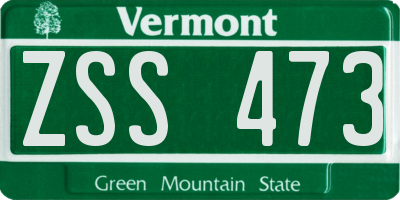 VT license plate ZSS473