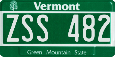 VT license plate ZSS482