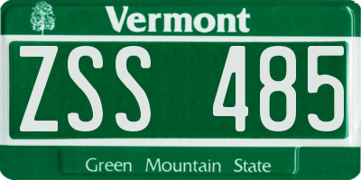 VT license plate ZSS485
