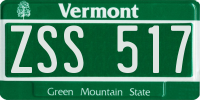 VT license plate ZSS517