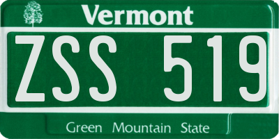 VT license plate ZSS519