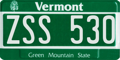 VT license plate ZSS530