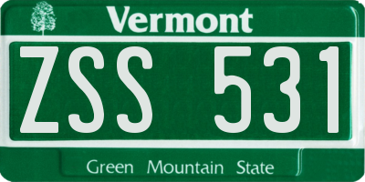 VT license plate ZSS531