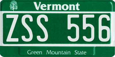 VT license plate ZSS556