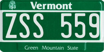 VT license plate ZSS559