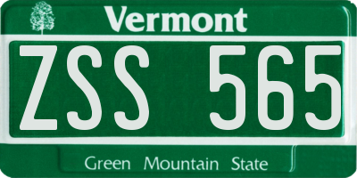 VT license plate ZSS565