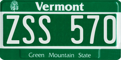 VT license plate ZSS570