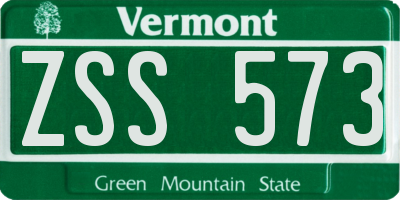VT license plate ZSS573