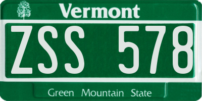 VT license plate ZSS578