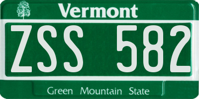 VT license plate ZSS582