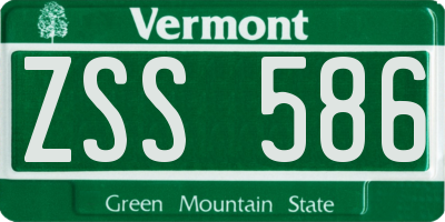 VT license plate ZSS586