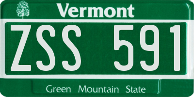 VT license plate ZSS591